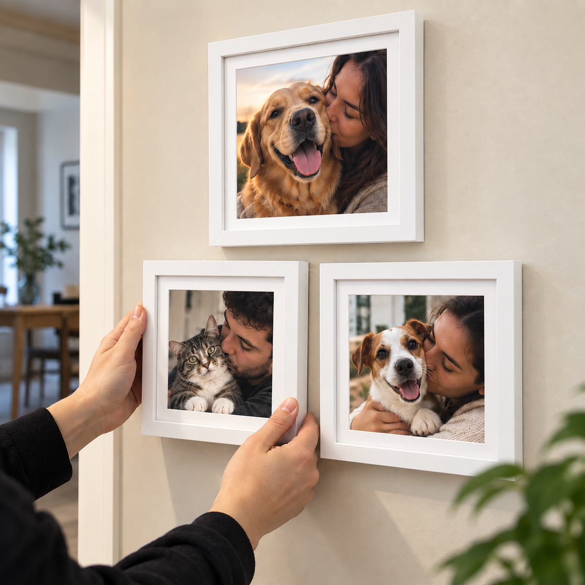 Yapıskanlı 3 lü fotoğraf çerçevesi
