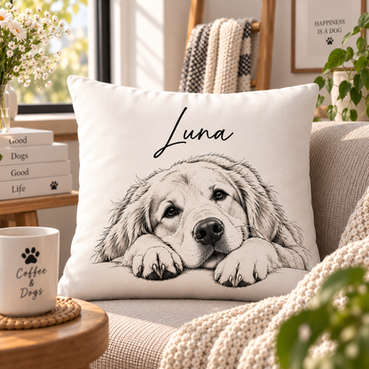 Line Art Çizim Yastık