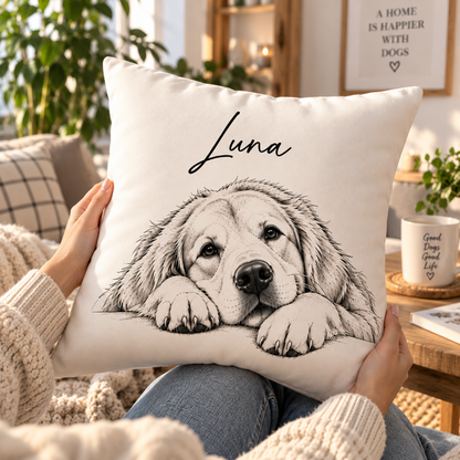 Line Art Çizim Yastık