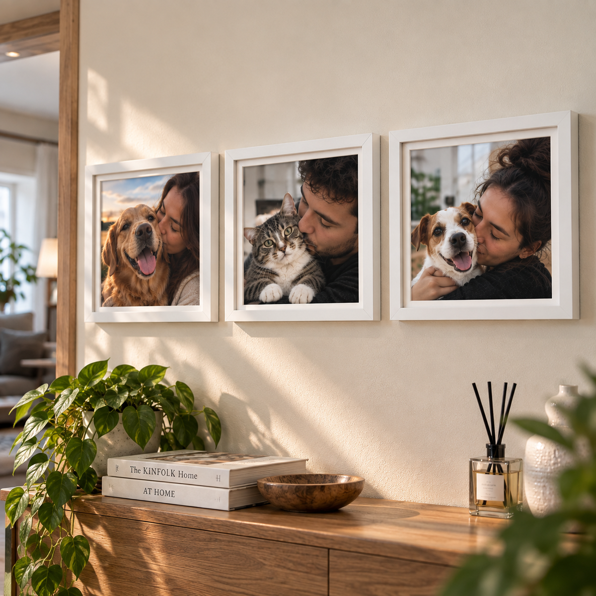 Yapıskanlı 3 lü fotoğraf çerçevesi