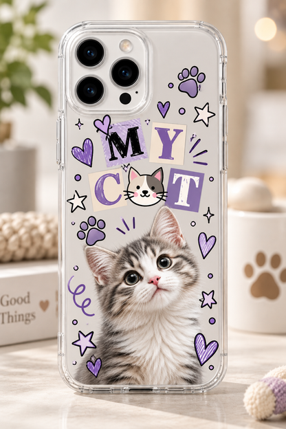 My Pet Baskılı Seffaf Telefon Kılıfı