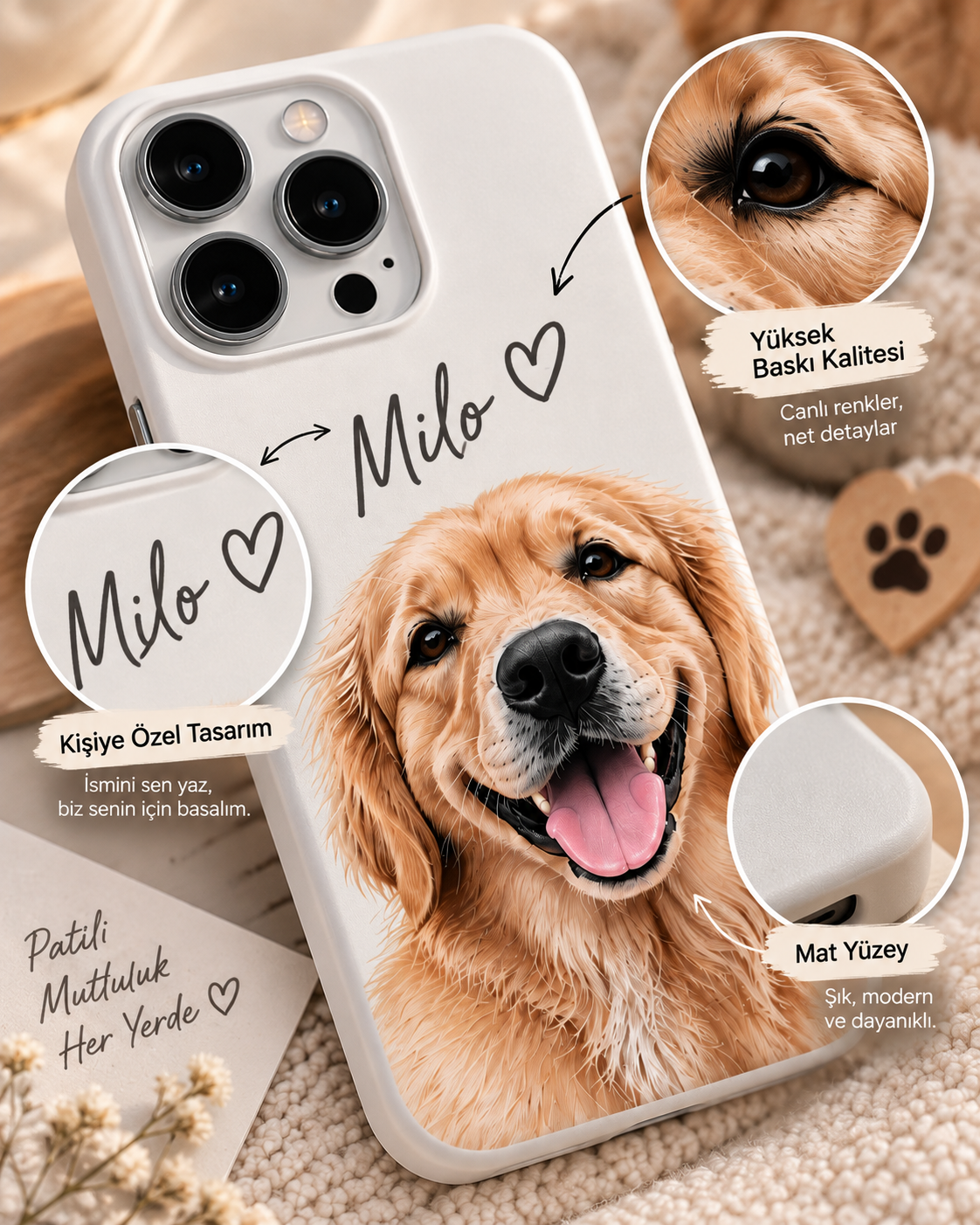 Pet Portre Baskılı Telefon Kılıfı
